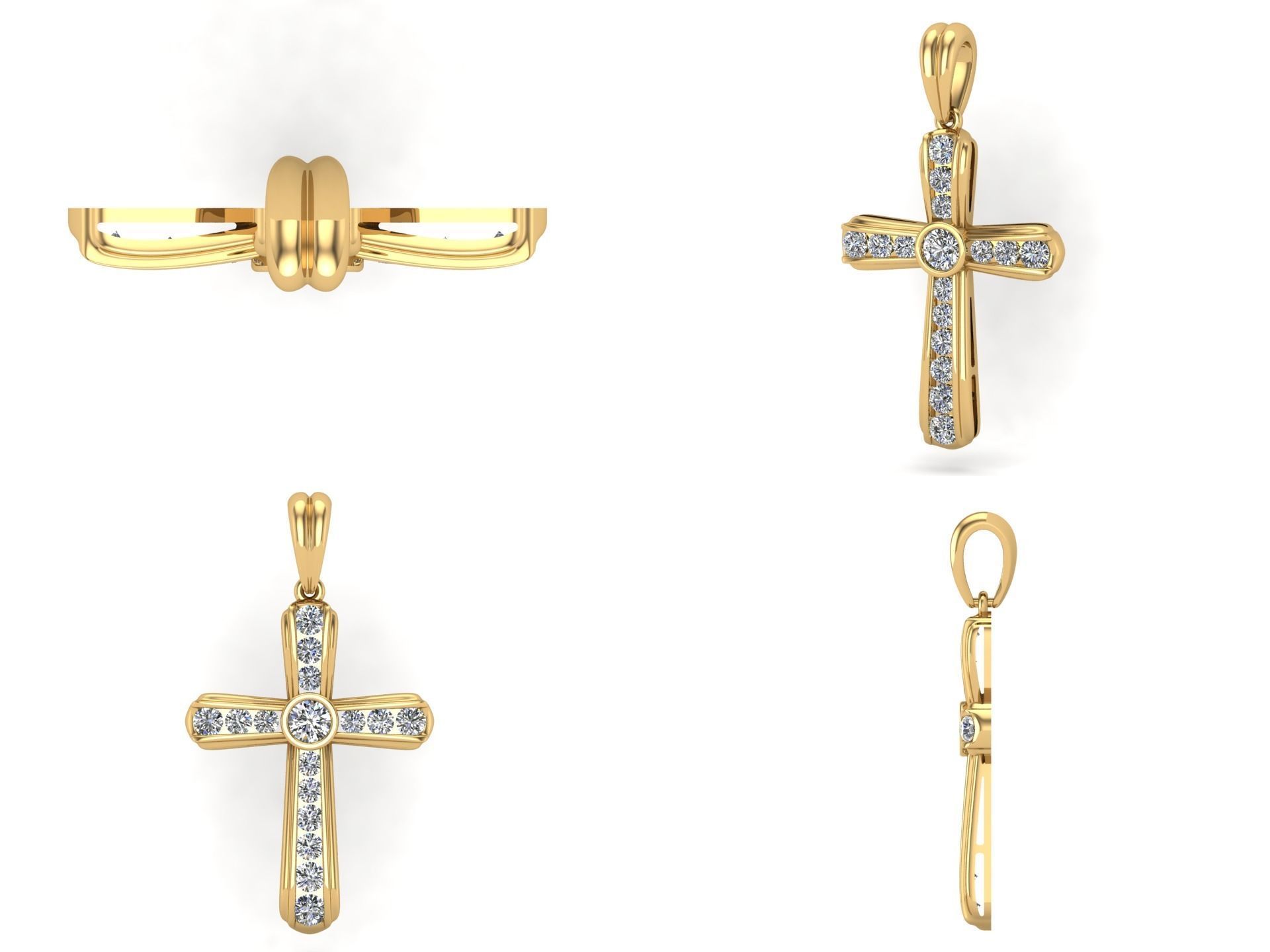 Pendant sm4 cross  3D print model_5