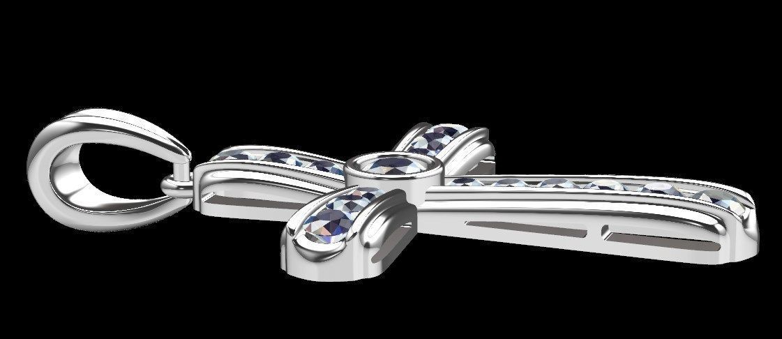 Pendant sm4 cross  3D print model_15