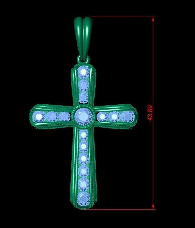 Pendant sm4 cross  3D print model_12