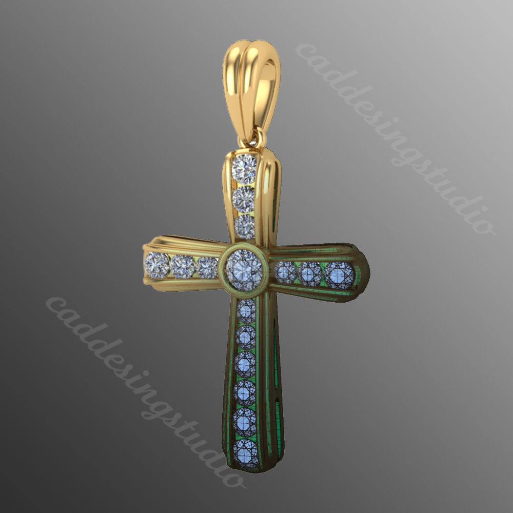 Pendant sm4 cross  3D print model_1