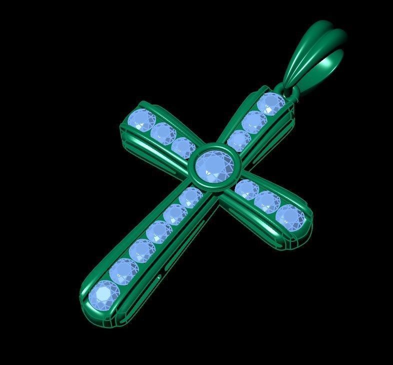 Pendant sm4 cross  3D print model_11