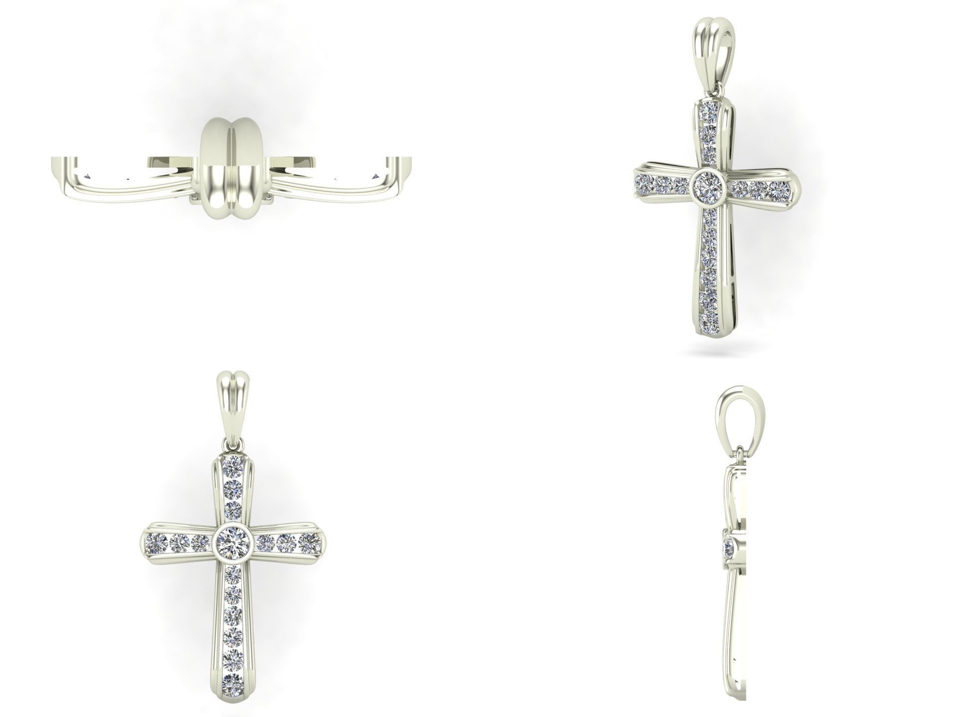 Pendant sm4 cross  3D print model_4