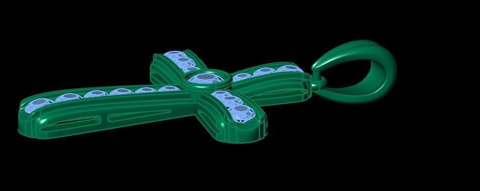 Pendant sm4 cross  3D print model_6