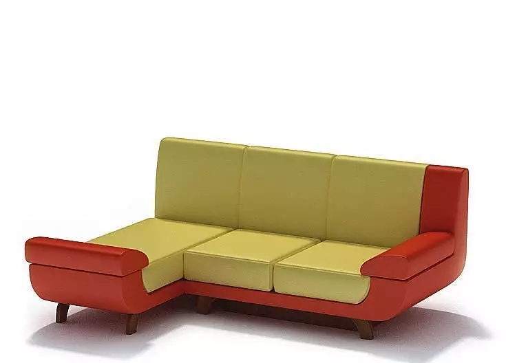 Designer Retro Sofa 3D model_0