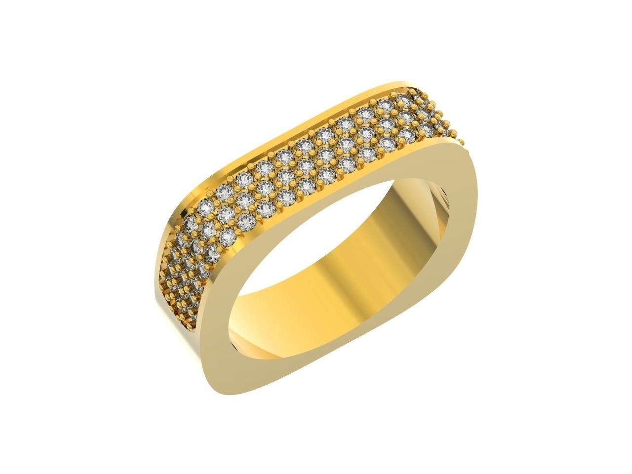ring square swarovski with stones 3D print model_25