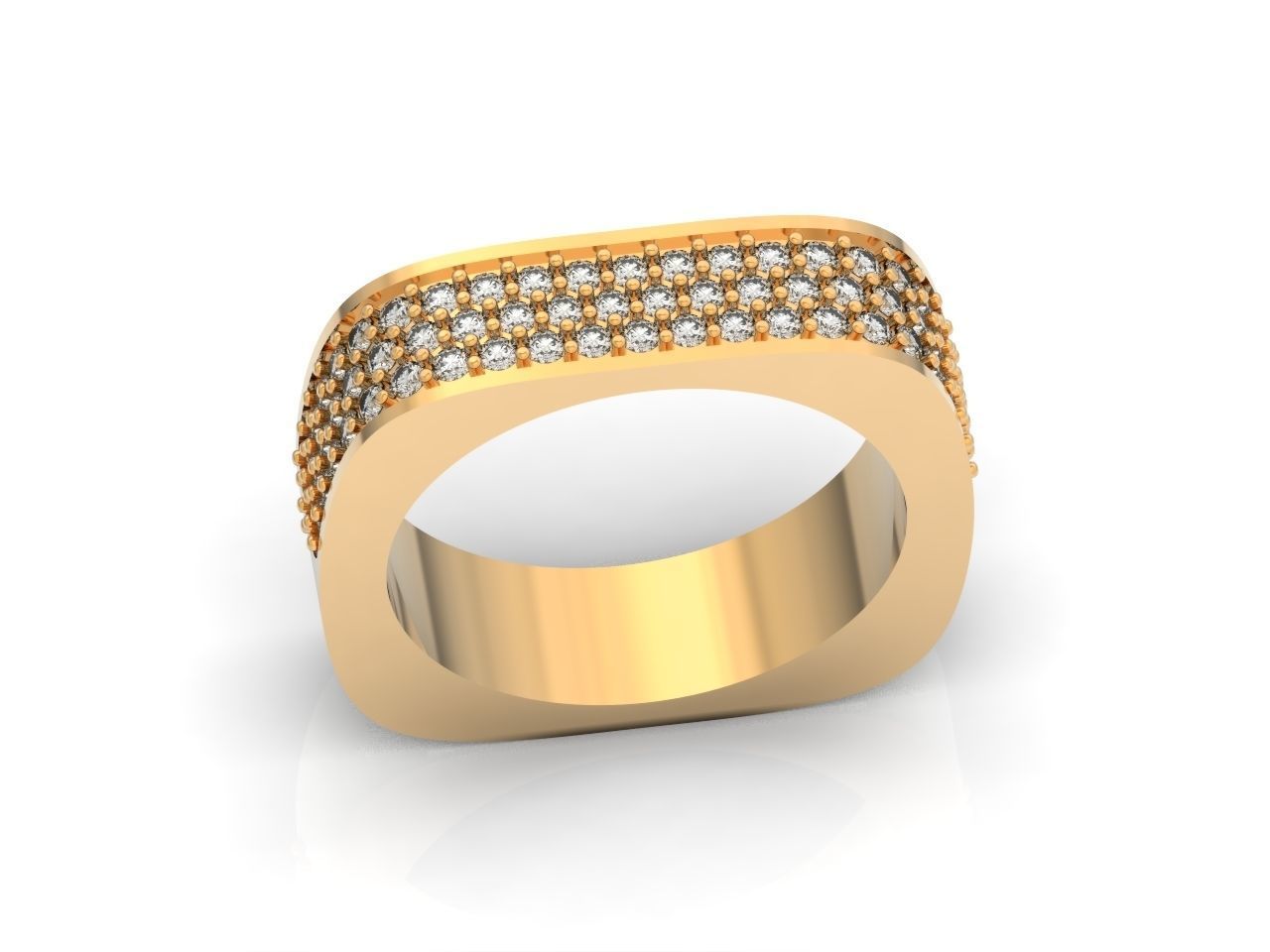 ring square swarovski with stones 3D print model_18
