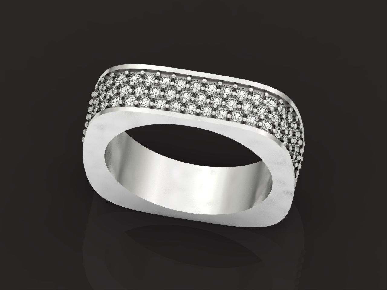 ring square swarovski with stones 3D print model_6