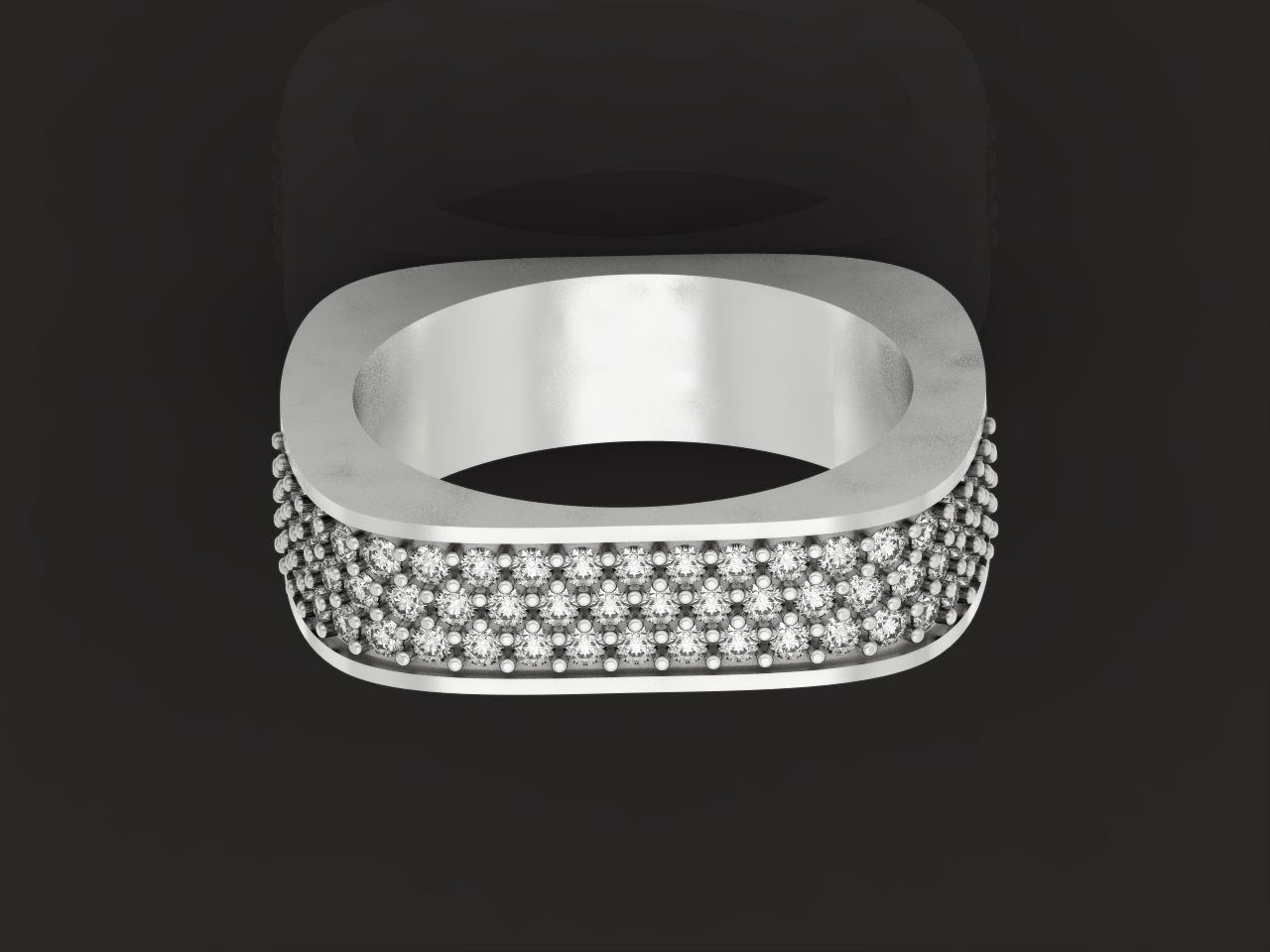 ring square swarovski with stones 3D print model_11