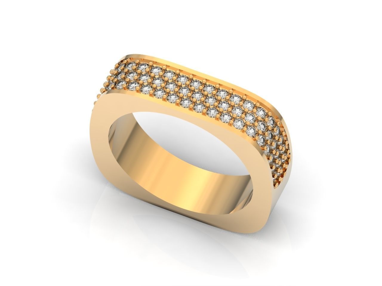 ring square swarovski with stones 3D print model_17