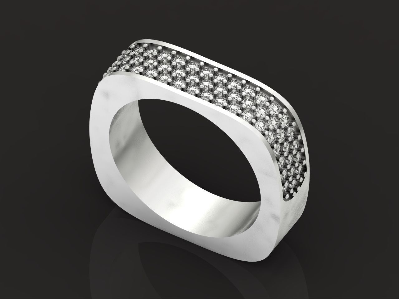 ring square swarovski with stones 3D print model_5