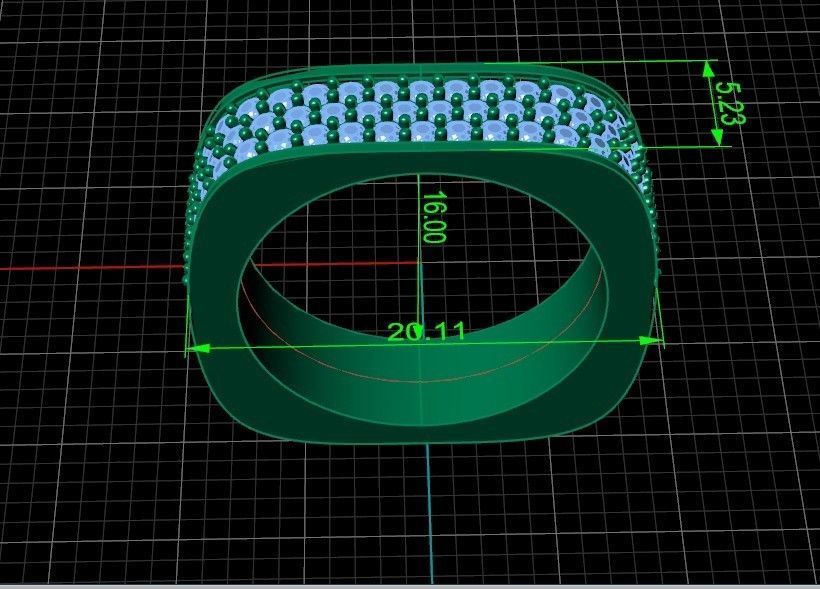 ring square swarovski with stones 3D print model_33