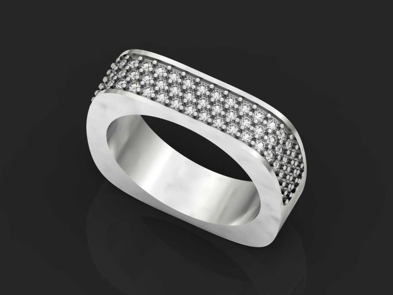 ring square swarovski with stones 3D print model_9
