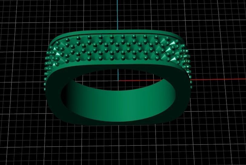 ring square swarovski with stones 3D print model_39