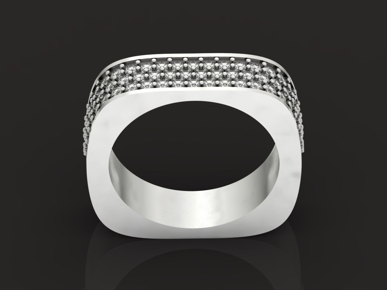 ring square swarovski with stones 3D print model_4