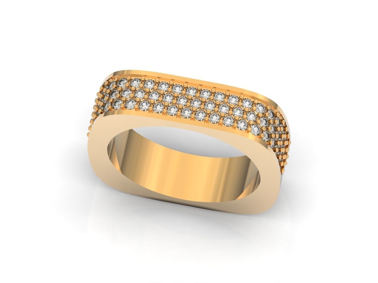 ring square swarovski with stones 3D print model_21