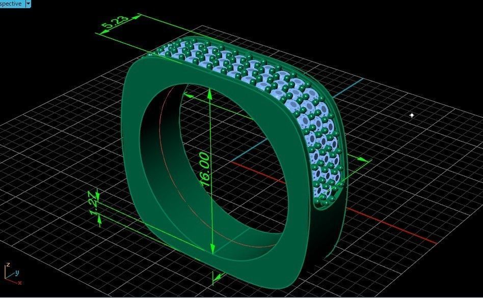 ring square swarovski with stones 3D print model_32
