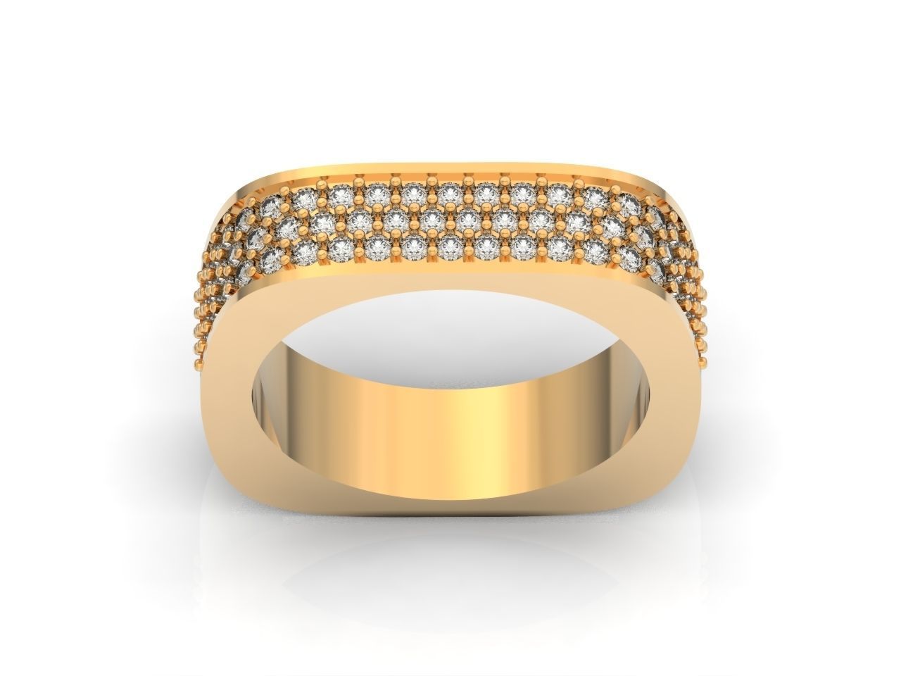 ring square swarovski with stones 3D print model_16