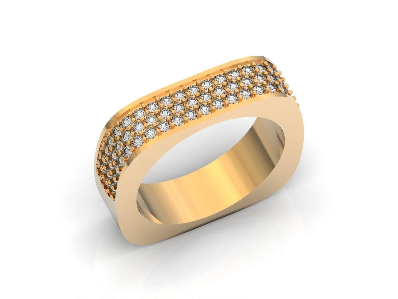 ring square swarovski with stones 3D print model_20