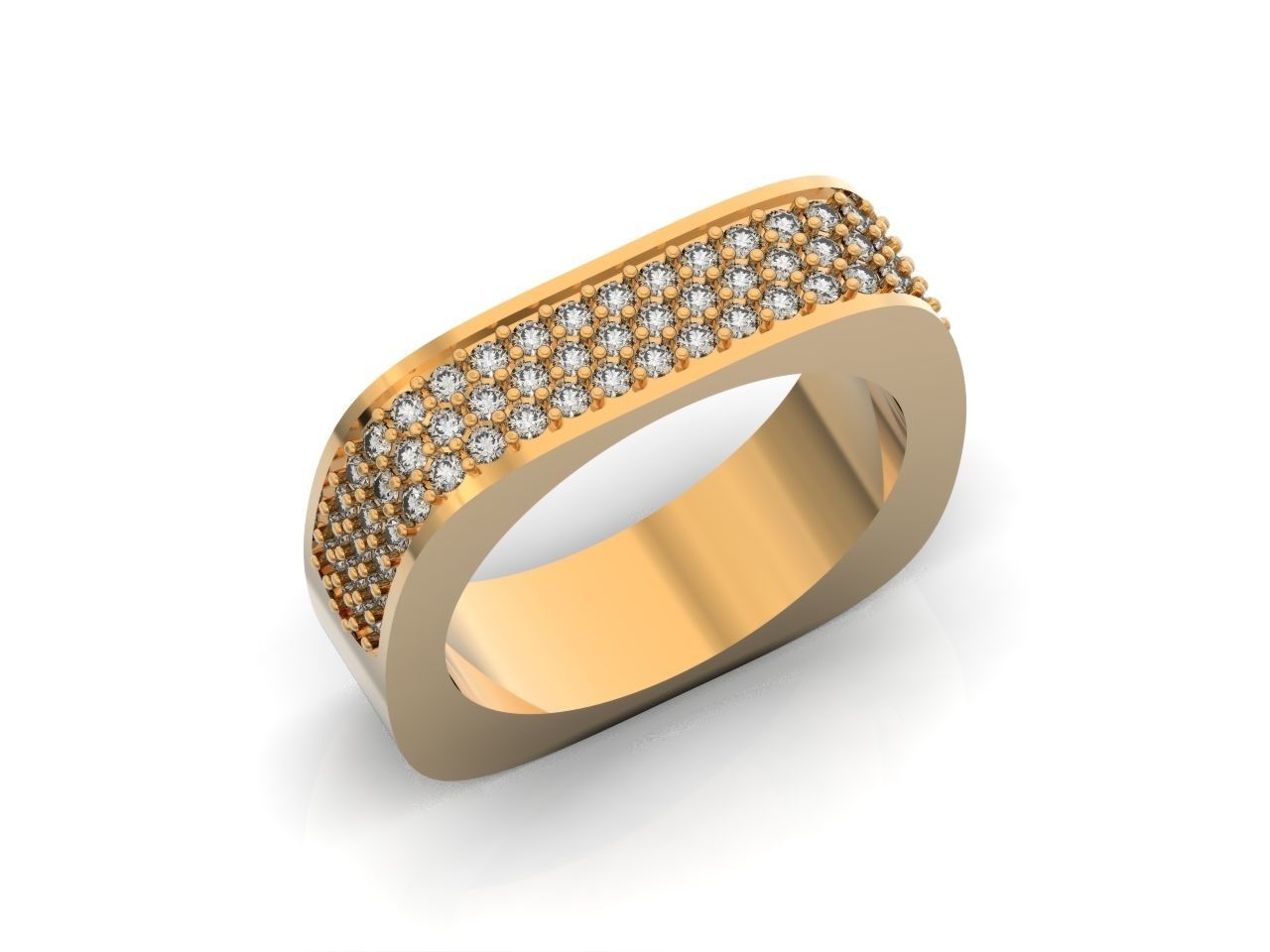 ring square swarovski with stones 3D print model_26