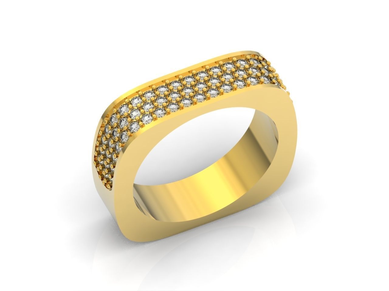 ring square swarovski with stones 3D print model_23