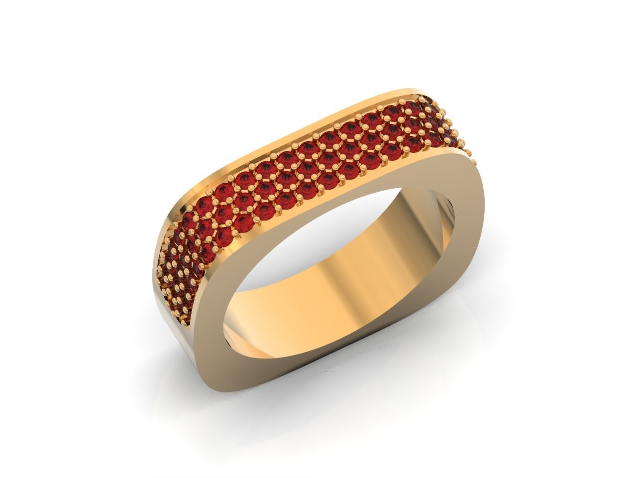 ring square swarovski with stones 3D print model_28