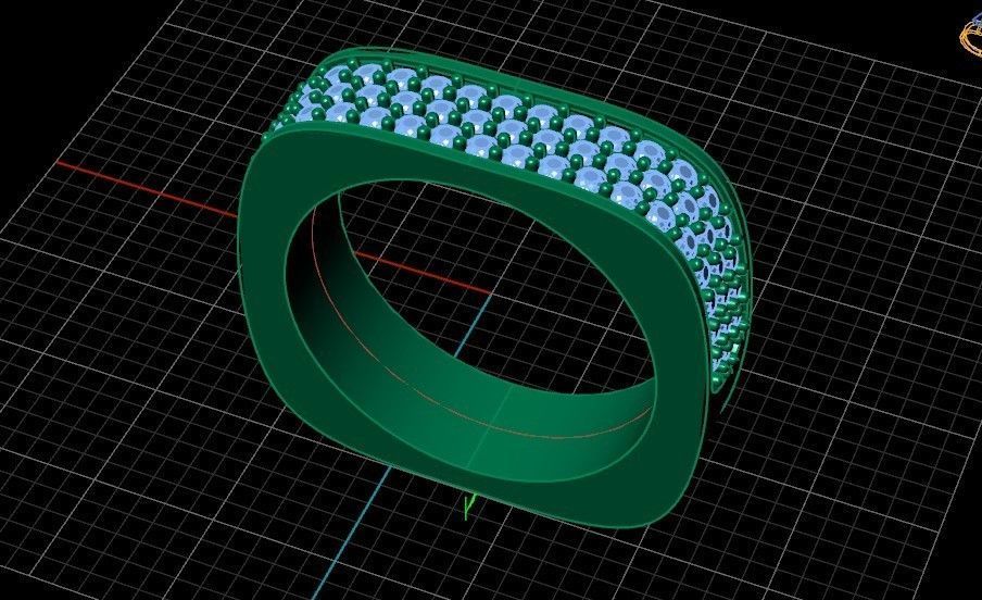 ring square swarovski with stones 3D print model_34