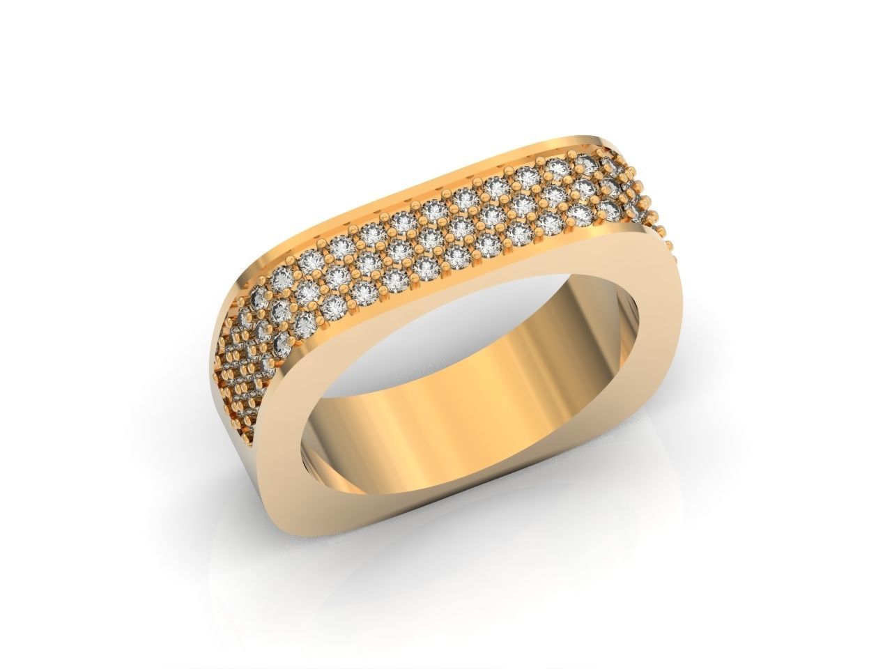 ring square swarovski with stones 3D print model_19