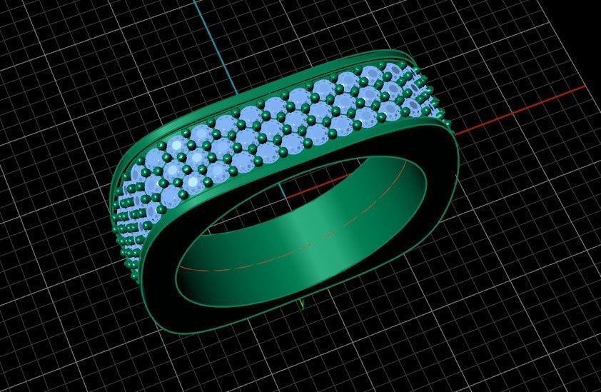 ring square swarovski with stones 3D print model_36