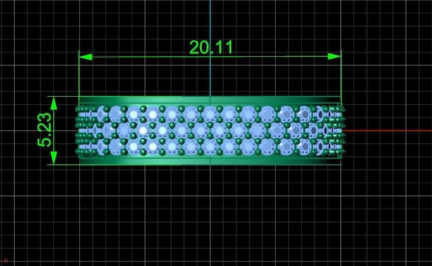ring square swarovski with stones 3D print model_29
