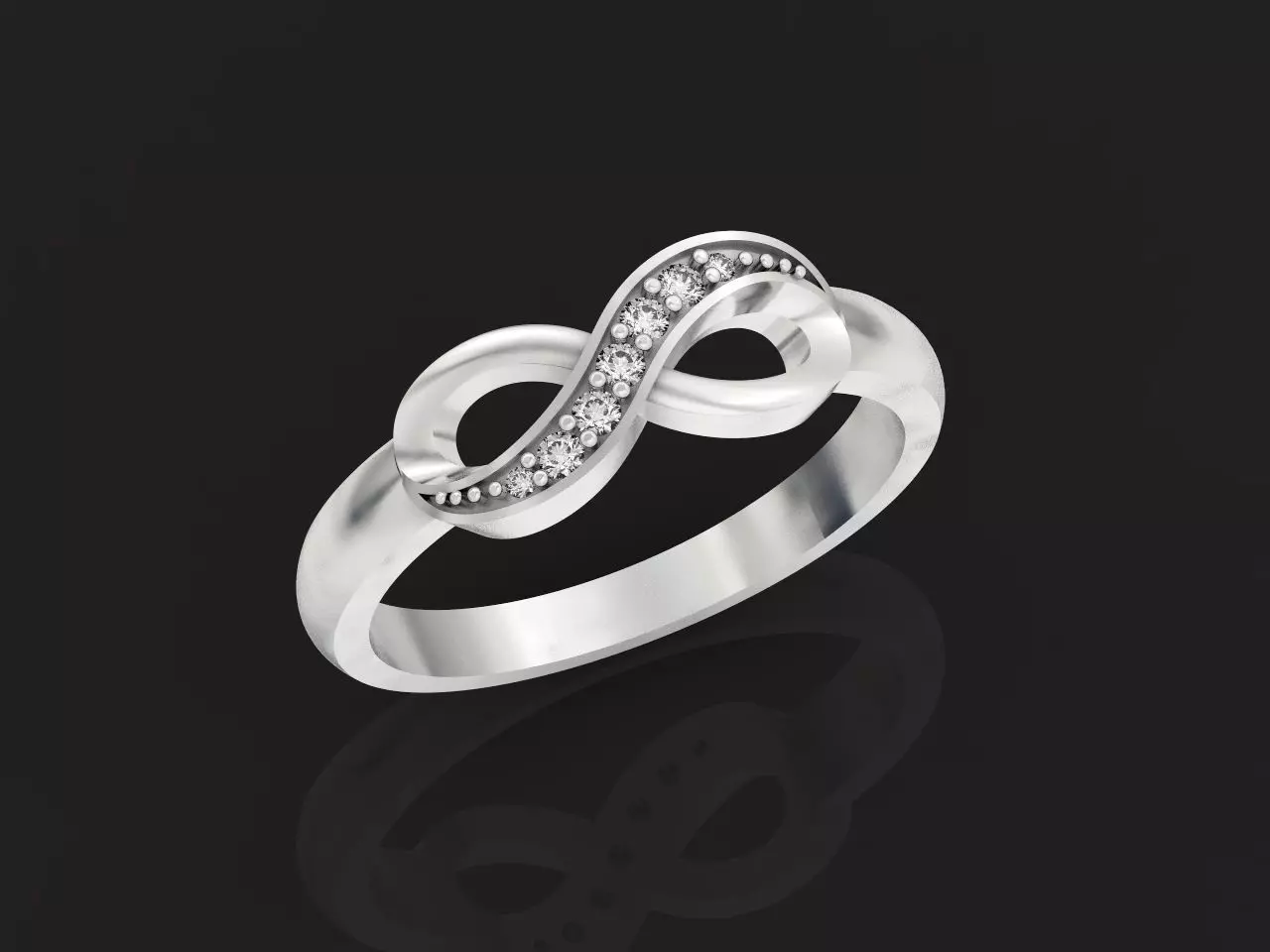 infinity ring with stones 3D print model