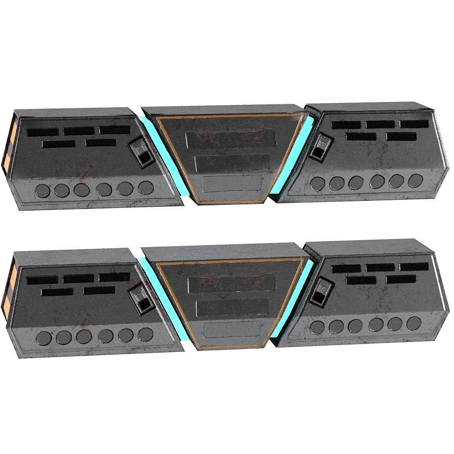 20 Scifi Urban Kitbash Vol 1 Low-poly 3D model_4