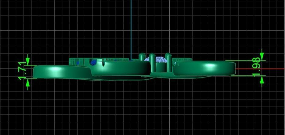 pendant letter A initial with stones 3D print model_28