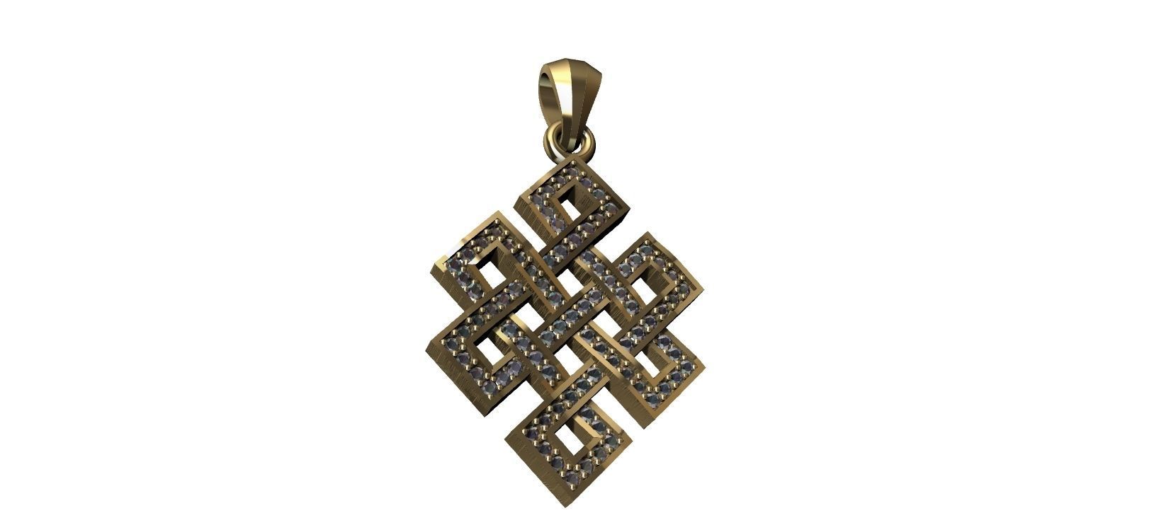 Endless Knot Pendant with brilhants - No sem Fim 3D print model_23