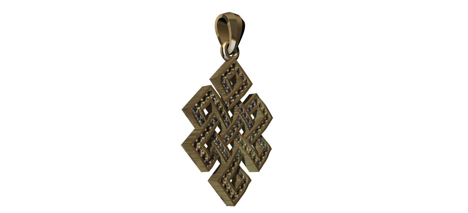 Endless Knot Pendant with brilhants - No sem Fim 3D print model_21