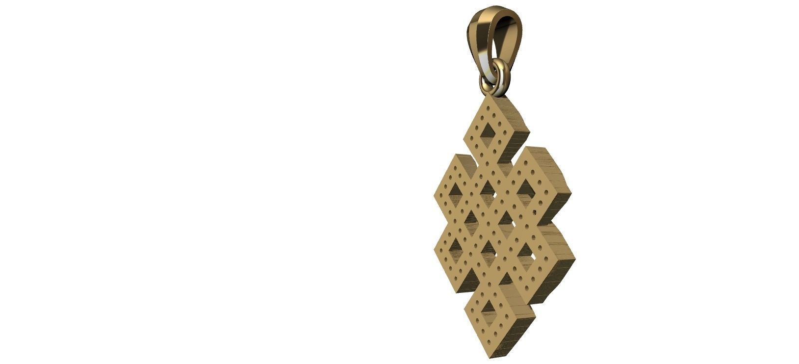 Endless Knot Pendant with brilhants - No sem Fim 3D print model_18