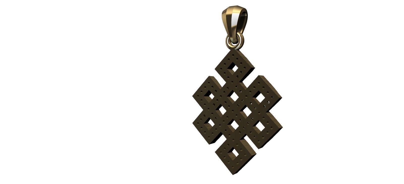 Endless Knot Pendant with brilhants - No sem Fim 3D print model_17