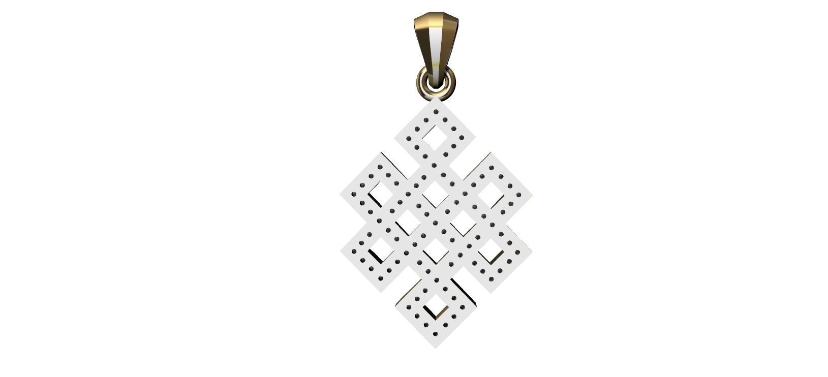 Endless Knot Pendant with brilhants - No sem Fim 3D print model_16