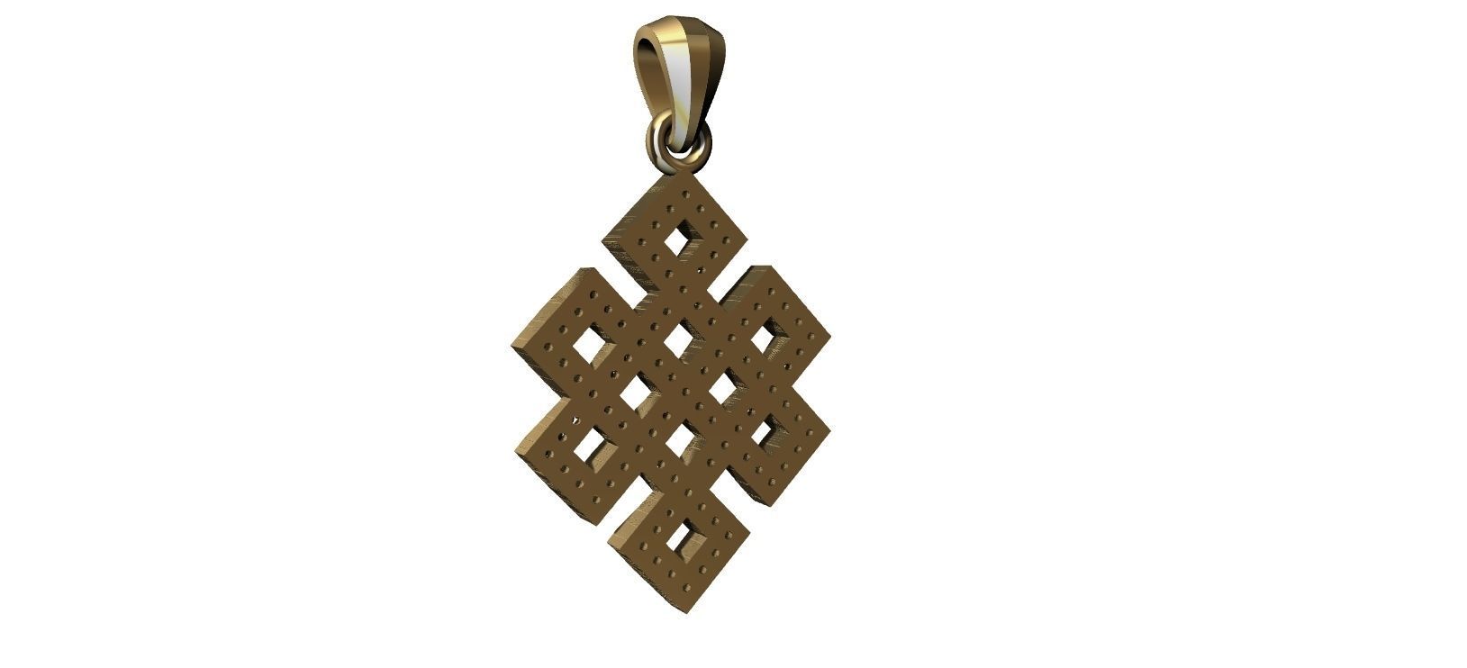 Endless Knot Pendant with brilhants - No sem Fim 3D print model_15