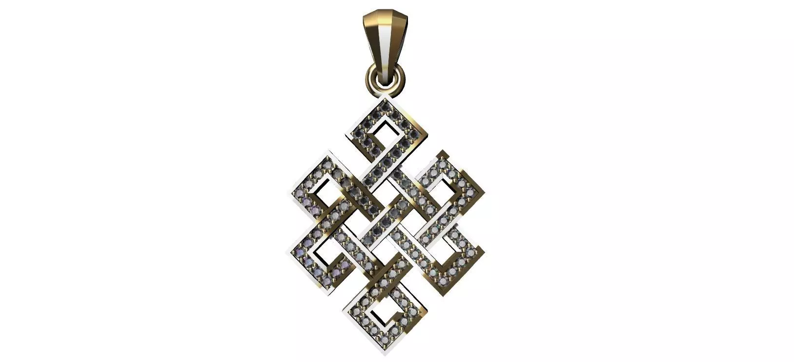 Endless Knot Pendant with brilhants - No sem Fim 3D print model_0