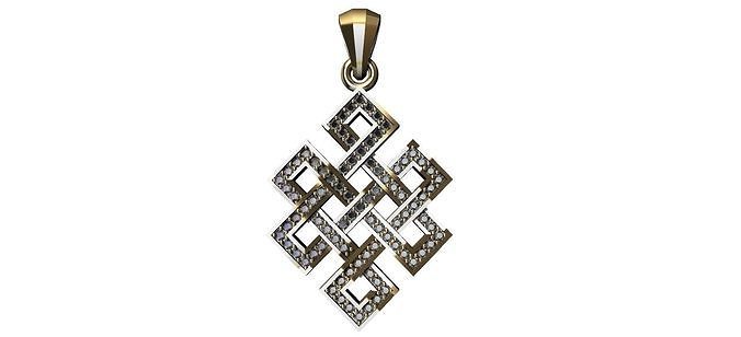 Endless Knot Pendant with brilhants - No sem Fim 3D print model