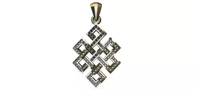 Endless Knot Pendant with brilhants - No sem Fim