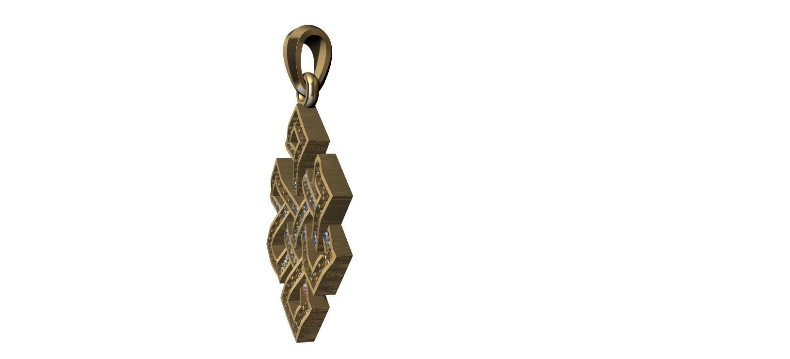 Endless Knot Pendant with brilhants - No sem Fim 3D print model_9