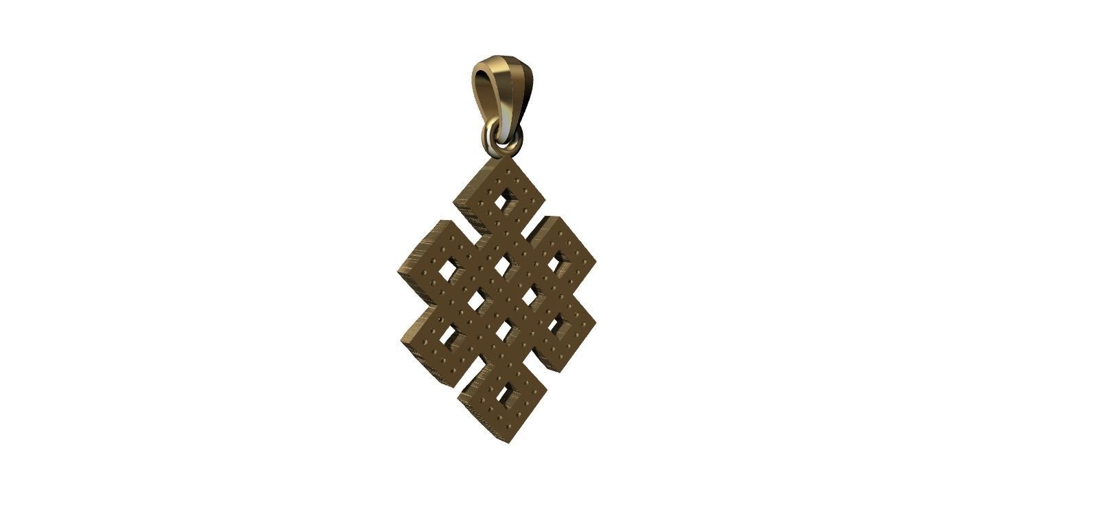 Endless Knot Pendant with brilhants - No sem Fim 3D print model_14