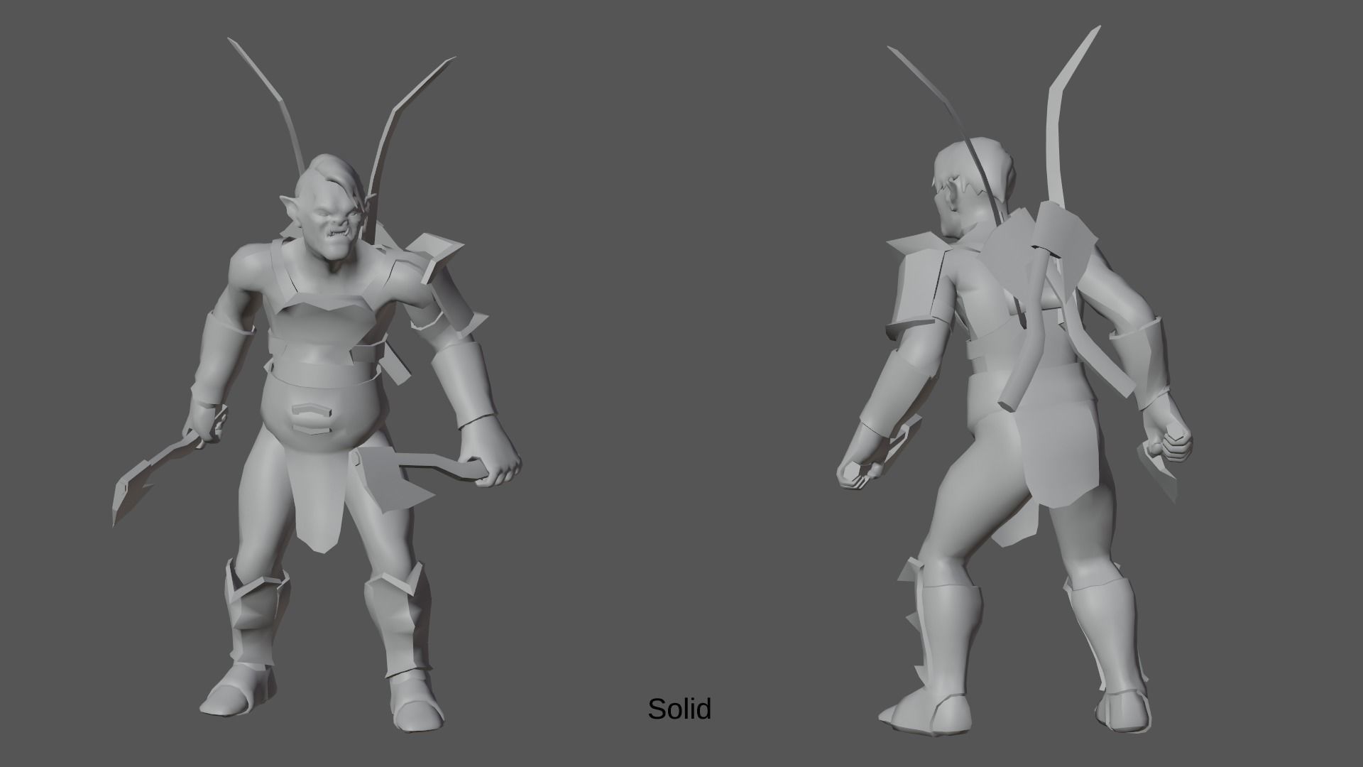 Orc Thrower Low-poly 3D model_2