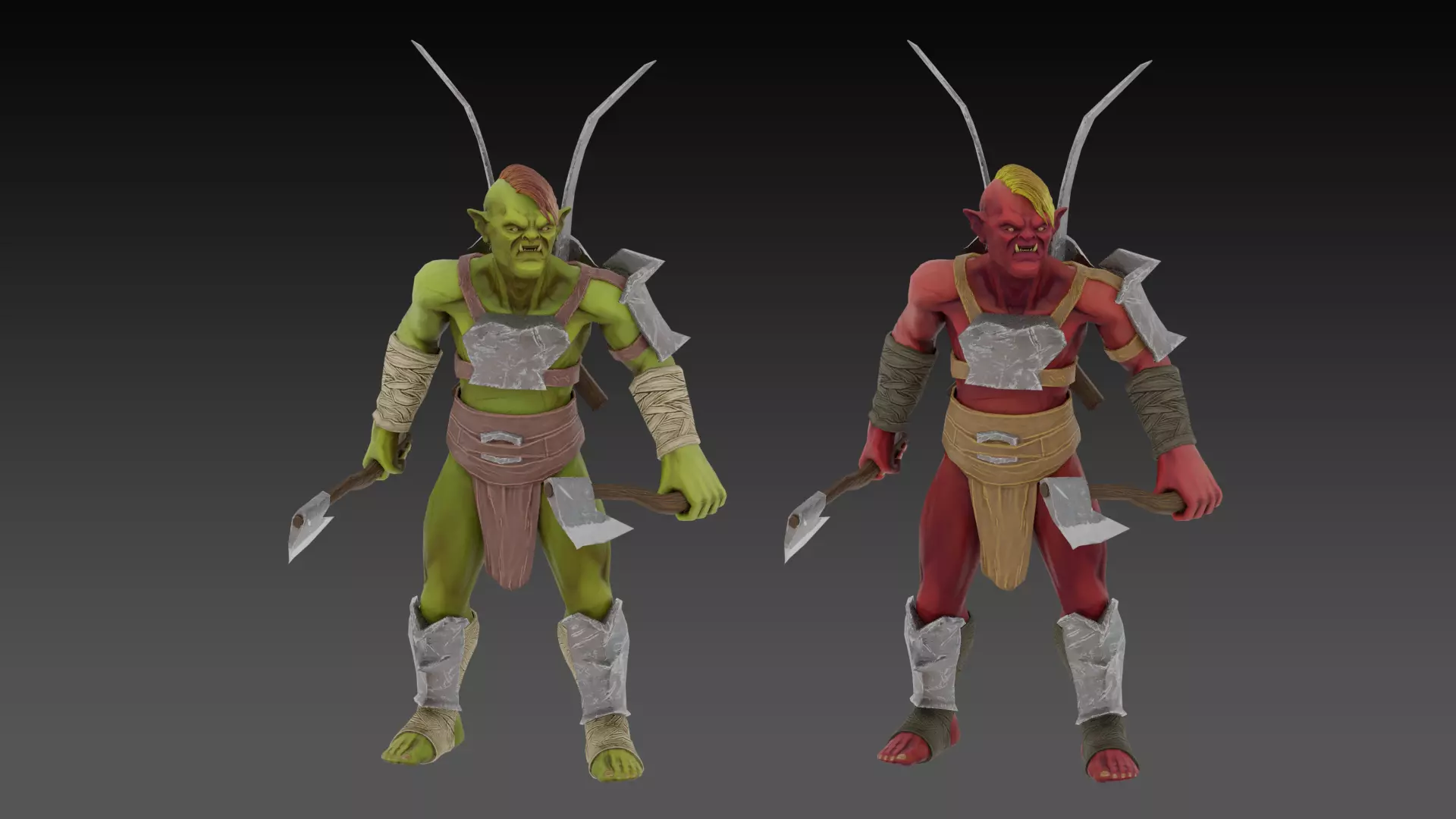 Orc Thrower Low-poly 3D model_0