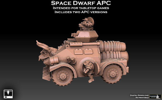 Space Dwarf Rocket APC 3D print model