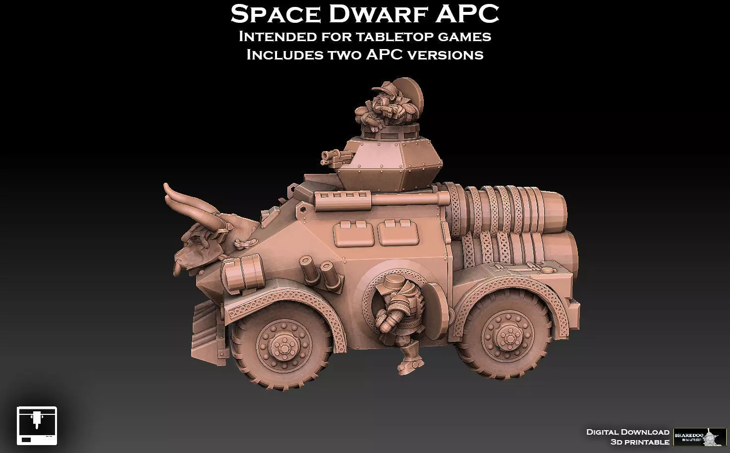 Space Dwarf Rocket APC 3D print model_0