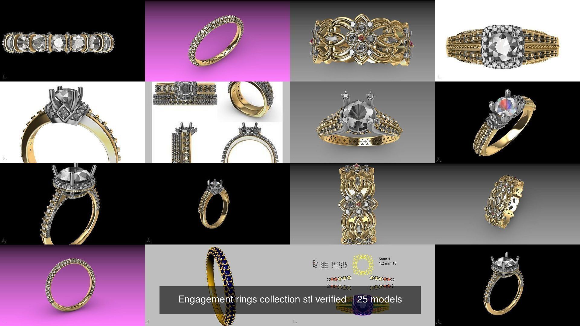 Engagement rings collection stl verified  _3