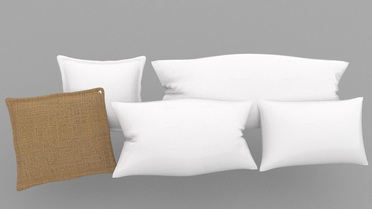 Pillows Set of Low-poly 3D model_5