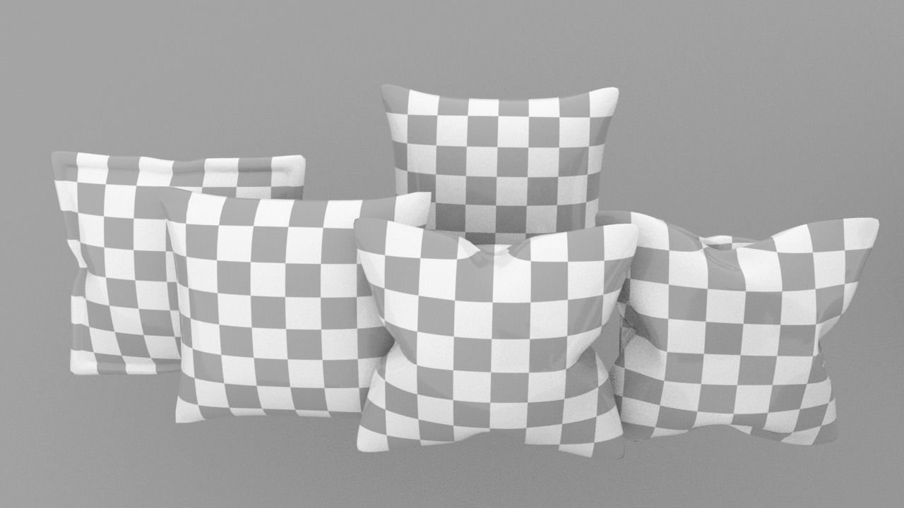 Pillows Set of Low-poly 3D model_17